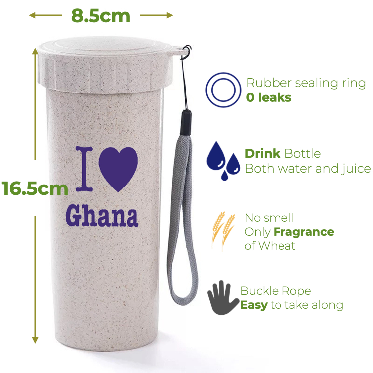 New 500ML Natural Material Water Bottles Health Cup Man Woman Children Home Kitchen Juice Drinking Bottle Colors /1Pack