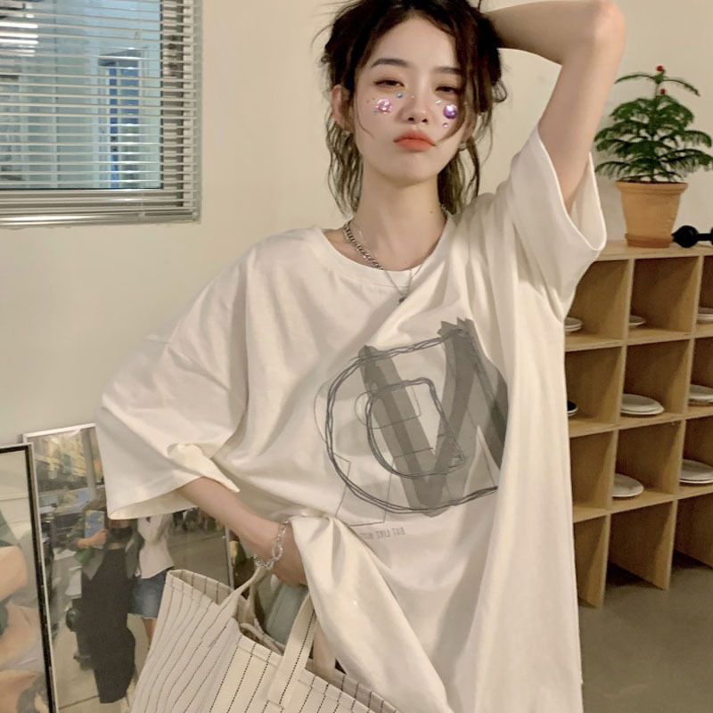 Women's Summer New Letter Printing Loose Top Short Sleeve T-Shirt