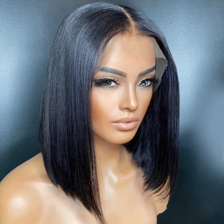 10A 13x4 Lace Frontal Bob Wig Straight Natural