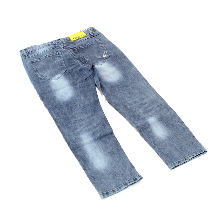 Men's 005 Casual Slim Taper Fit Jeans Ripped Distressed Ankle Jeans