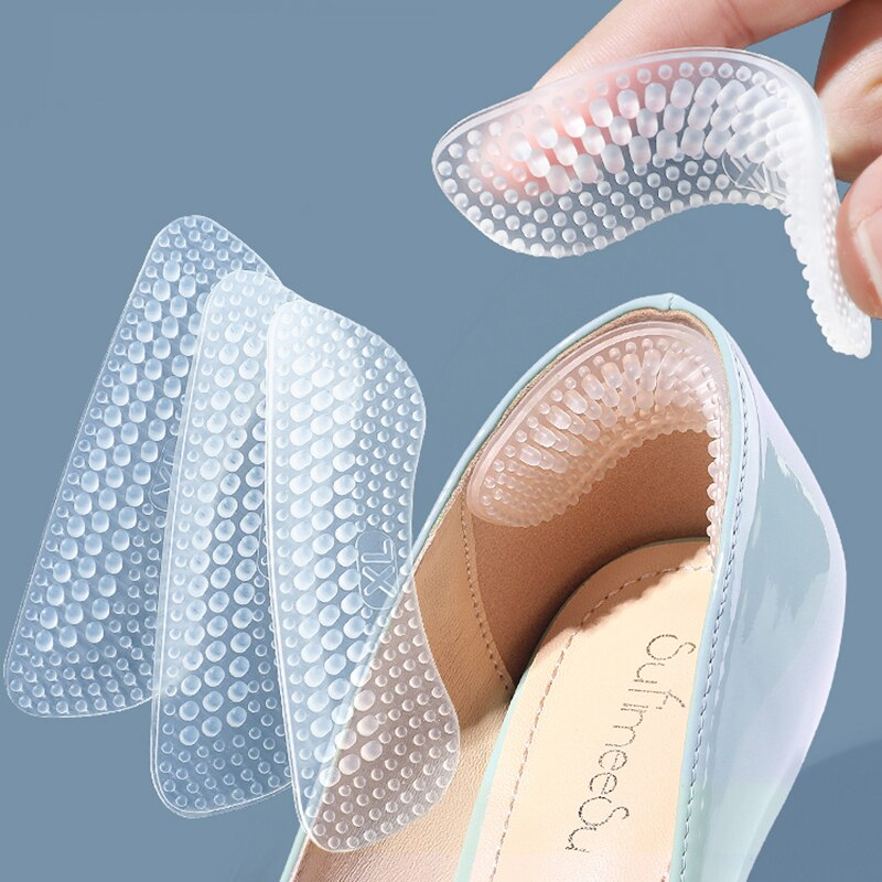 Invisible Anti Abrasion And Anti Heel Drop 4D Heel Stickers High Heel Stickers Fixers Half Size Adjustable Pad
