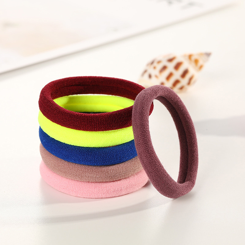 FHML-0080 10pcs/Set Girls Colorful Nylon Hair Bands Children Ponytail Holder Scrunchie Small Elastic Headband Cute Adults Hair Accessories