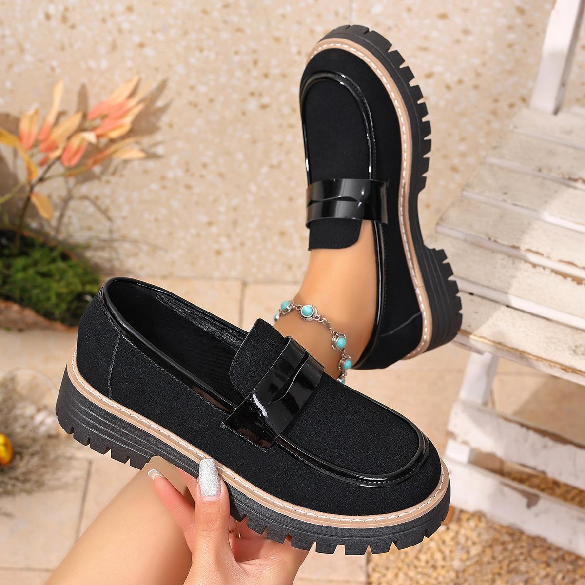 British wind small leather shoes female spring and autumn 2025 new fashion all kinds of retro match color casual thick heel platform single shoes2