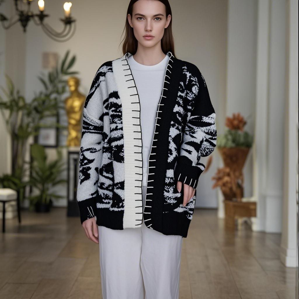 Wool knit Sweater Round Women's Sweater