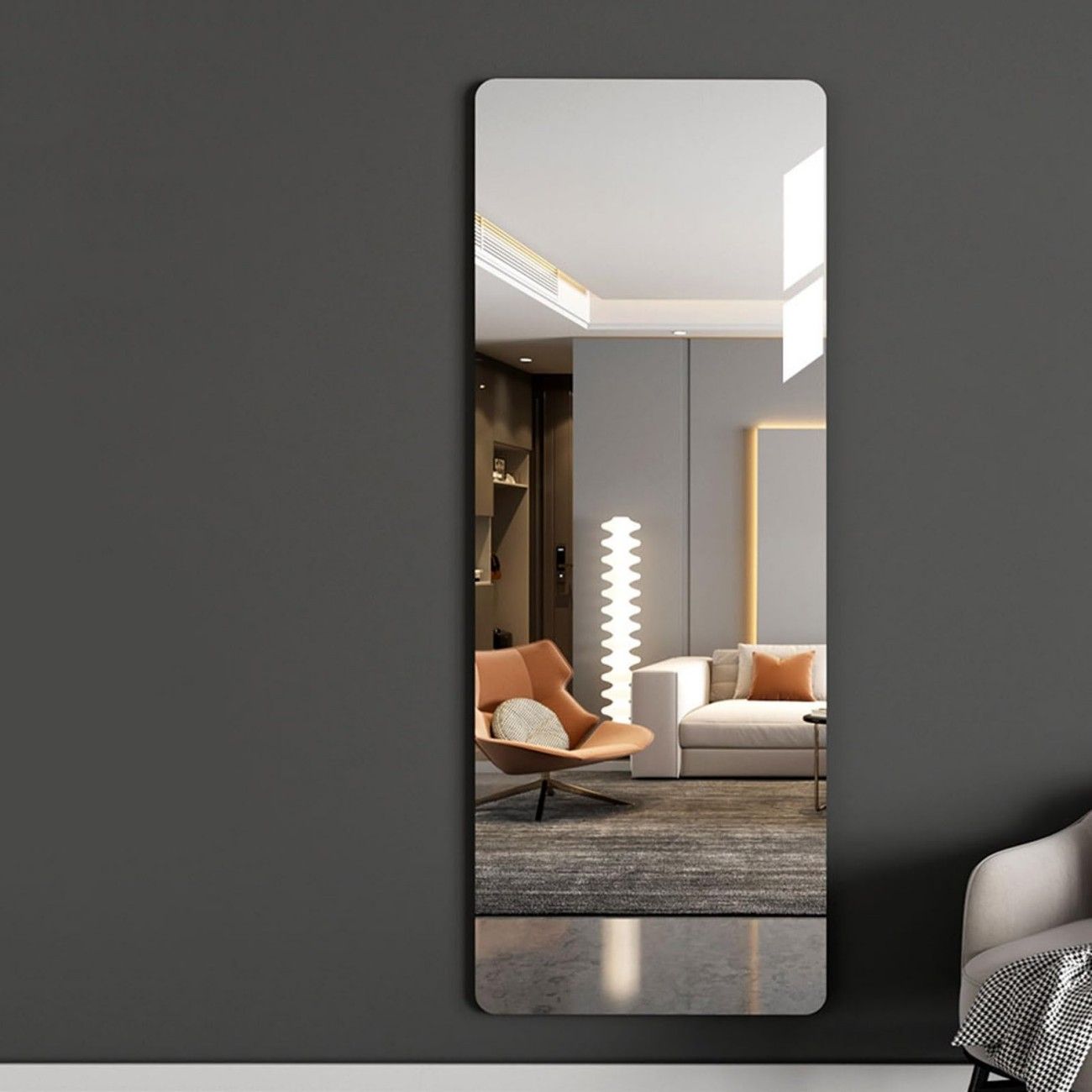 Mirror Full Length 30cm-150cm Wall Mirror Tiles,Full Body Mirror,Acrylic Shatterproof Mirrors for Bedroom,Door,Home Gym,Kids
