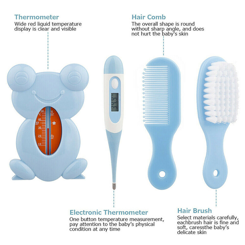 xh01 13PCS/Set Baby Health Care Newborn Baby Nail Hair Thermometer Grooming Brush Kit Care Baby Essentials Newborn Material Safety