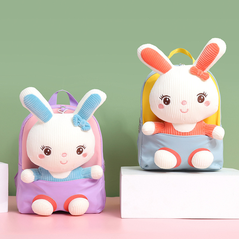 XT X6691HC Kids Backpack 2023 New Cartoon Plush Kindergarten Baby Light School Bag Detachable Doll Backpack