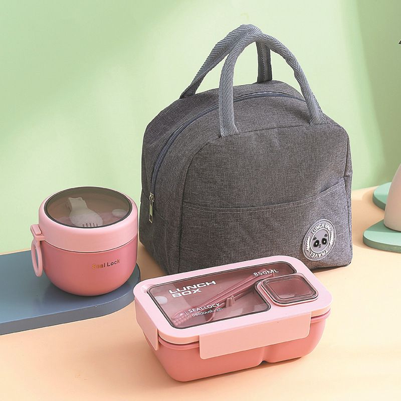 Handheld Compartmentalized Lunch Box Microwave Heat Student Lunch Box Office Worker Simple Light Food Lunch Box Kitchen Dining Storage Travel To-Go Food Containers