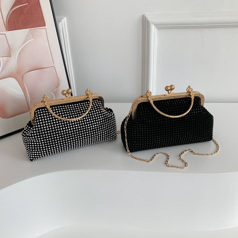 WJ88183 New Diamond Fashion Handbags Female Simple Locking Small Purses And Handbags Chain Shoulder Crossbody Bag