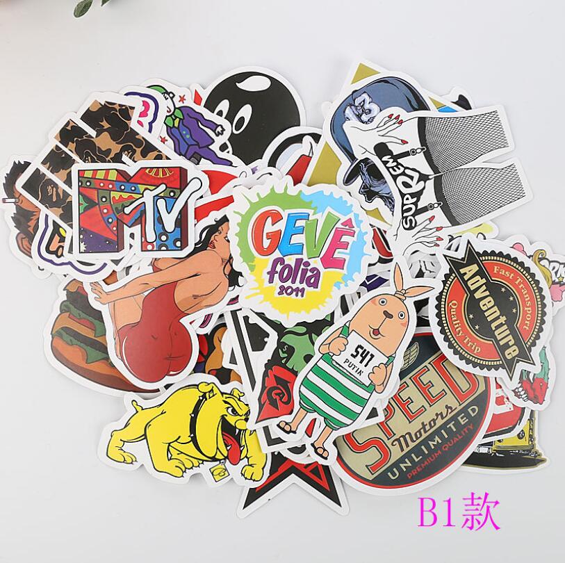 50PCS Fashion Style Graffiti Stickers DIY Luggage Laptop Skateboard Car Motorcycle Bicycle Stickers random style