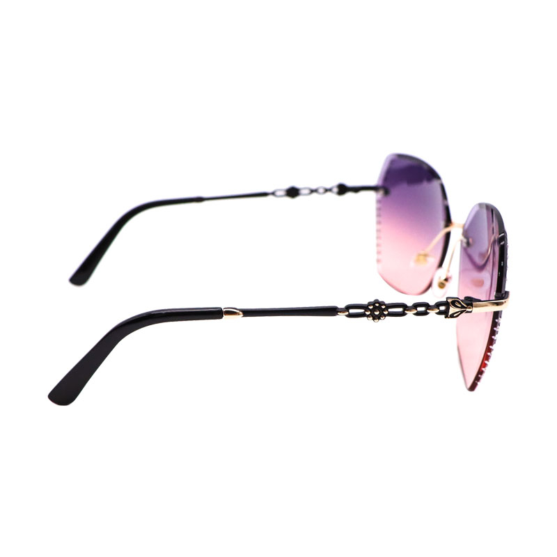 956 Fashion Lady Sun Glasses Rimless Rhinestone Decor Women Sunglasses Vintage Alloy Frame Butterfly Classic Brand Designer Shades