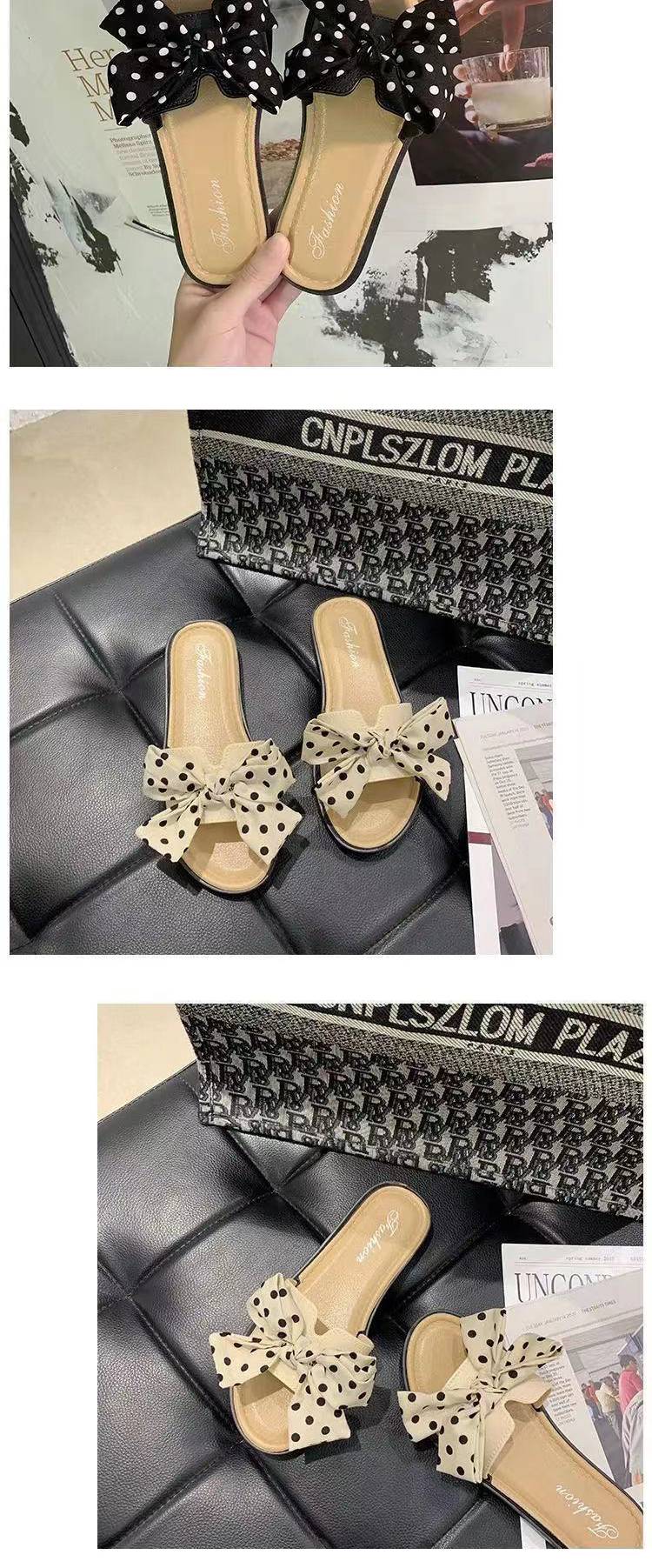 All-match non-slip one-word sandals and slippers