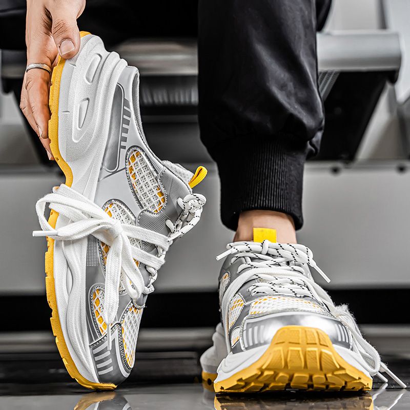 Youth Men Breathable Slip On Loafers Sneaker Teenagers Lace-Up Fashion Casual Footwears Male Platform Sports Shoes Daily Leisure