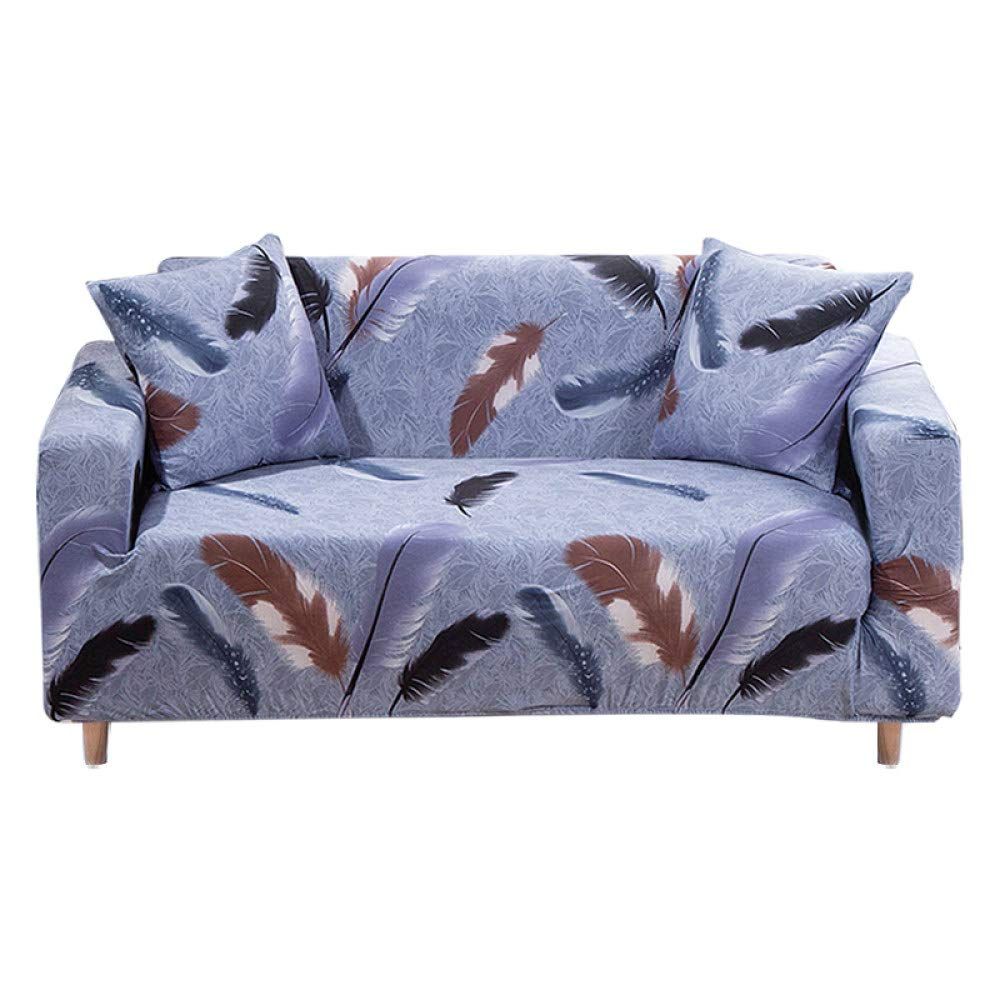 Armchair Slipcover, Stretch Sofa Covers, Feather Printed Sofa Slipcovers, Furniture Protector Universal for Armchair, 2-4 Seater Sofa Cover