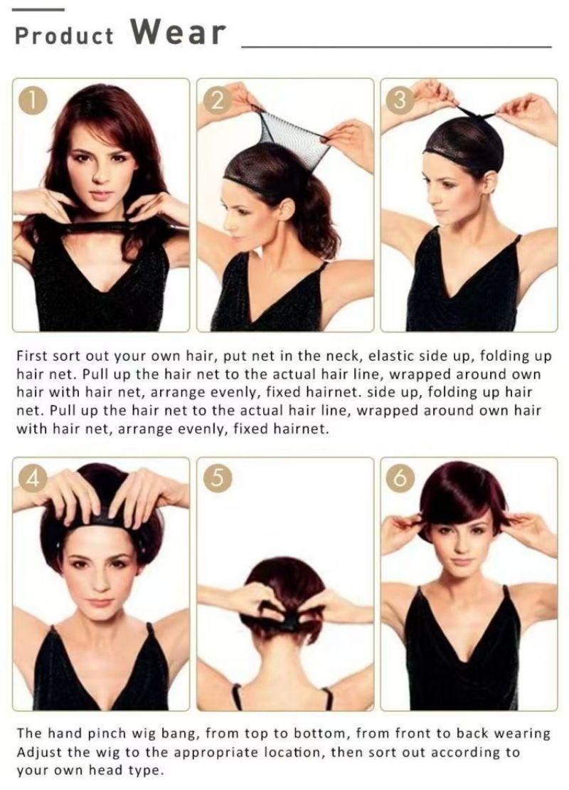 Wig European and American fashion ladies black short straight hair middle parted Bobo bob wig synthetic hair wig