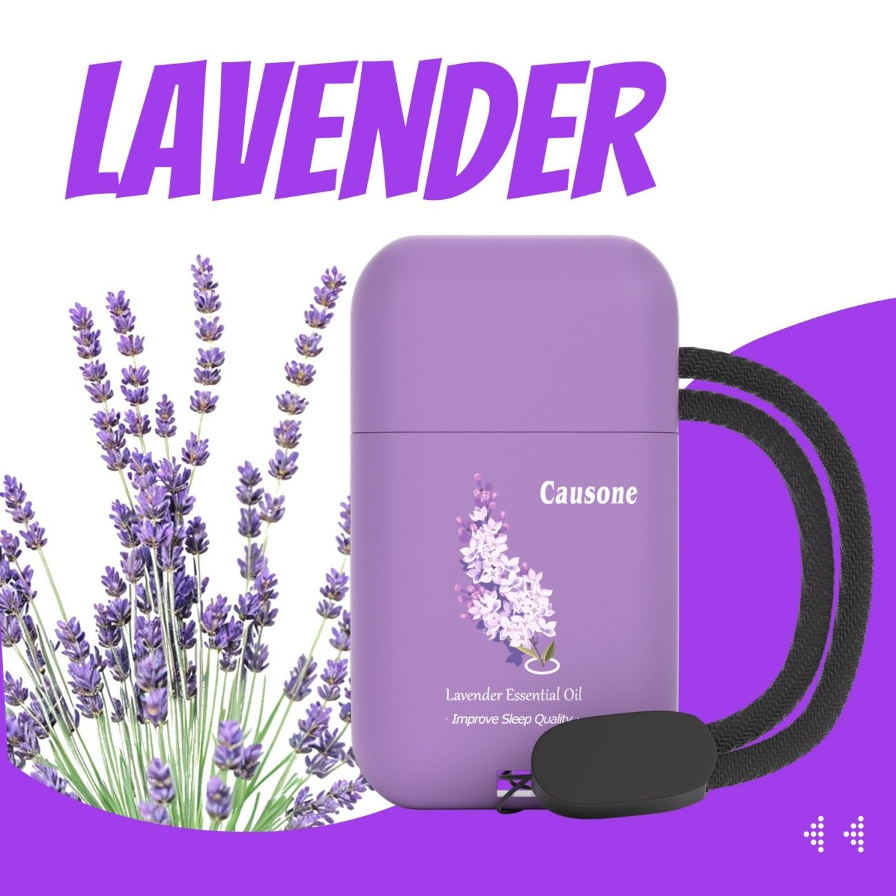 CAUSONE Lavender Essential Oil Nasal Inhaler, Refreshing & Mind-Boosting Stick, Mood Relief & Nasal Decongestant, Aromatherapy Nose Stick for Energy & Calm
