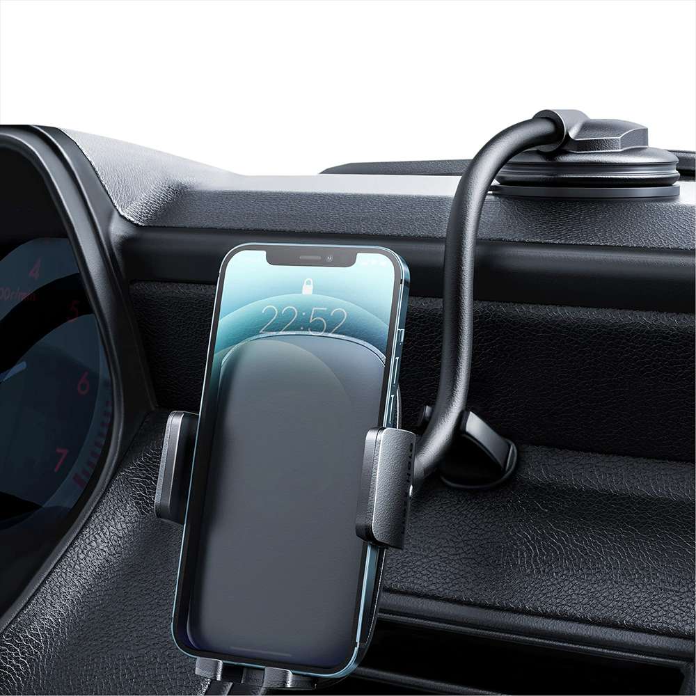 Cell Phone Holder for Car Phone Mount Long Arm Dashboard Windshield MECOLA Car Phone Holder Strong Suction Anti-Shake Stabilizer Phone Car Holder Compatible with All iPhone Android Smartphone