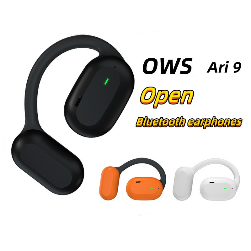 Bluetooth headset mobile phone digital video earphones CRRshop free shipping best sell Ari9 Bluetooth earphones do not transmit sound into the ear, have a long battery life, and have a copper ring sound quality soft adhesive that is skin friendly and not harmful to the ears