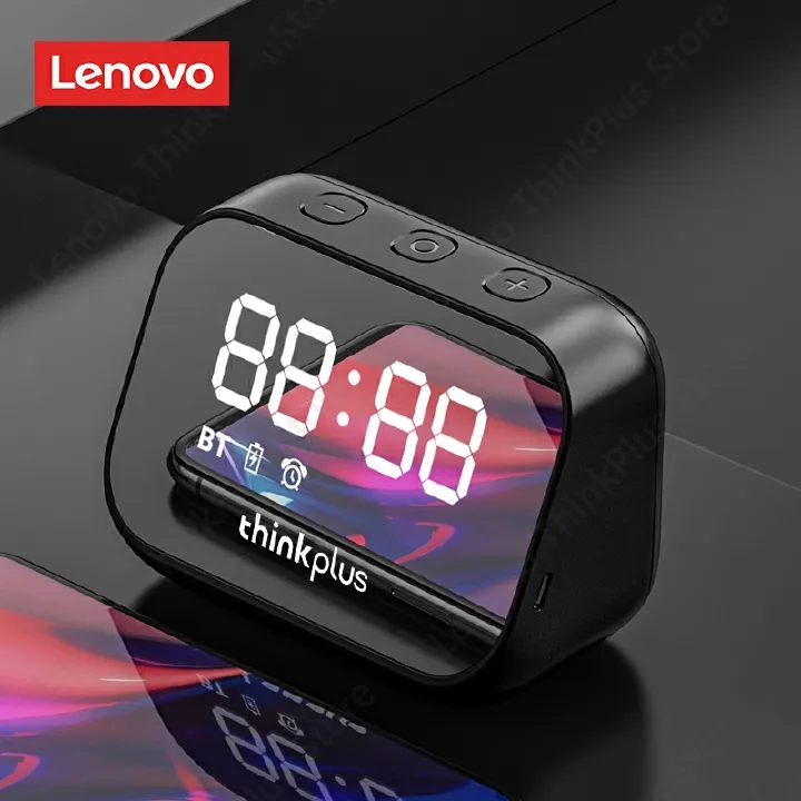 Lenovo TS13 Wireless BT Speaker Portable Subwoofer Stereo Player LED Digital Intelligent Alarm Clock Mirror Design Speaker 9D Surround Sound