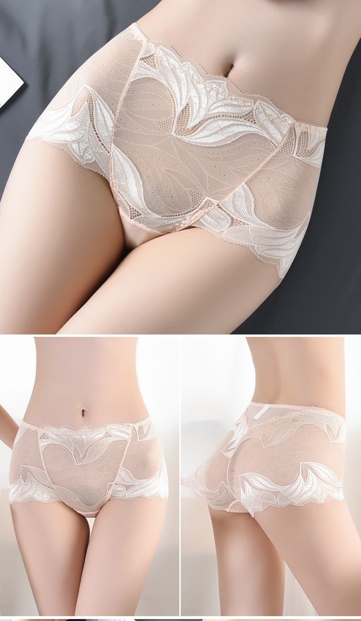 3 Pack Women Ladies Comfort Lace Underwear High Waist Briefs Tummy Control Panties Underpants