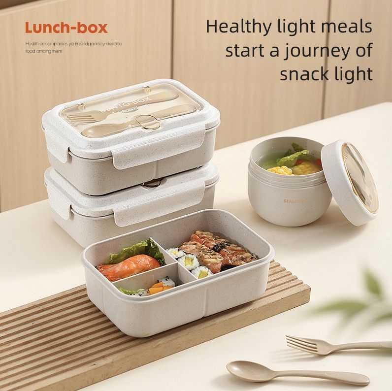 Lunch Box for Office Workers Lunch Box for Girls Light Food Weight Loss Separated Lunch Box for Students Kitchen Dining Storage Travel To-Go Food Containers