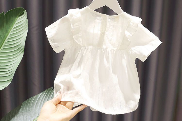 Baby girl princess dress new style children's summer clothes for girls fresh and versatile small flower baby shirt trendy baby girl summer clothes