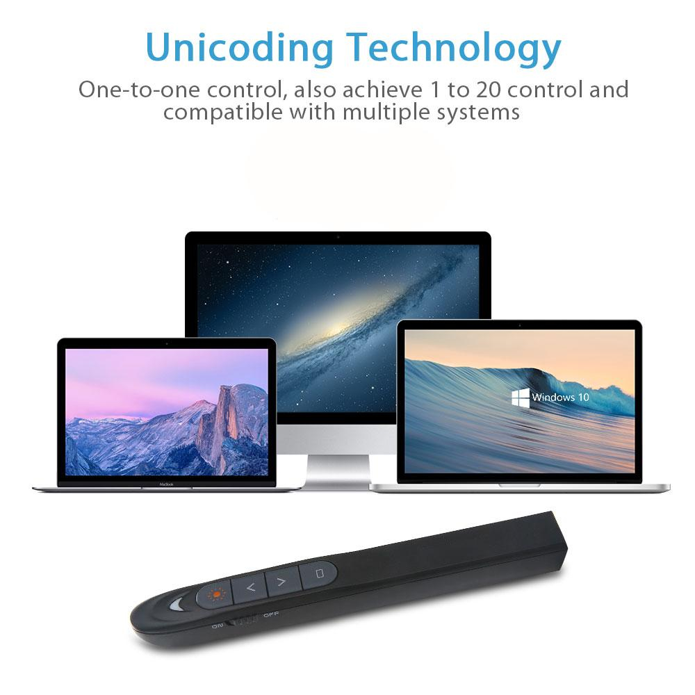 Wireless Presenter Laser Pointers 2.4 GHz USB Wireless Remote Red Laser Pen Remote Control PPT Powerpoint Presentation Flip