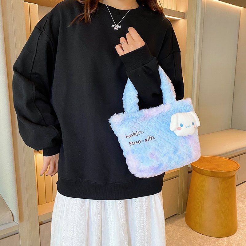 Women's Fashion Plush Colorful Handbag Cartoon Casual Cute Handbag