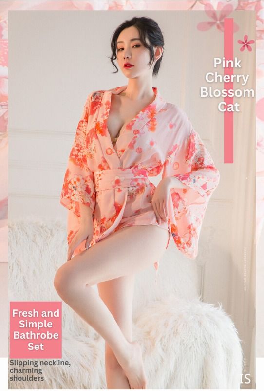 【Sexy Lingerie】Japanese Sakura Bathrobe