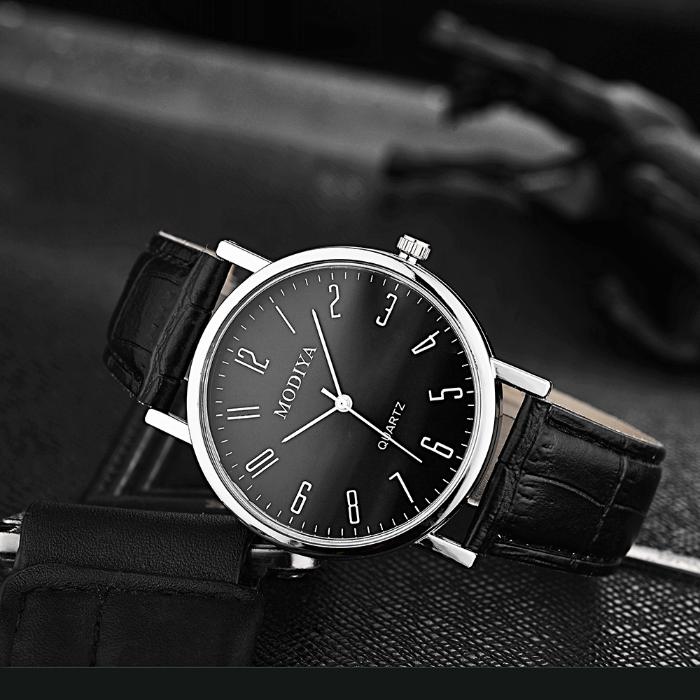 PD644 Fashion Design Wrist Watch Sport Men's Business Wristwatch Pu Leather Casual Quartz Watch Luxury Leather Watch