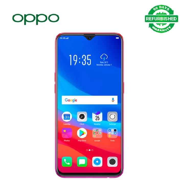 Oppo F9 Refurbished Grade 6.3 inch 6GB RAM Storage 128GB inches 16MP 3500mAh rear fingerprint scanner, facial recognition dual-SIM smartphone