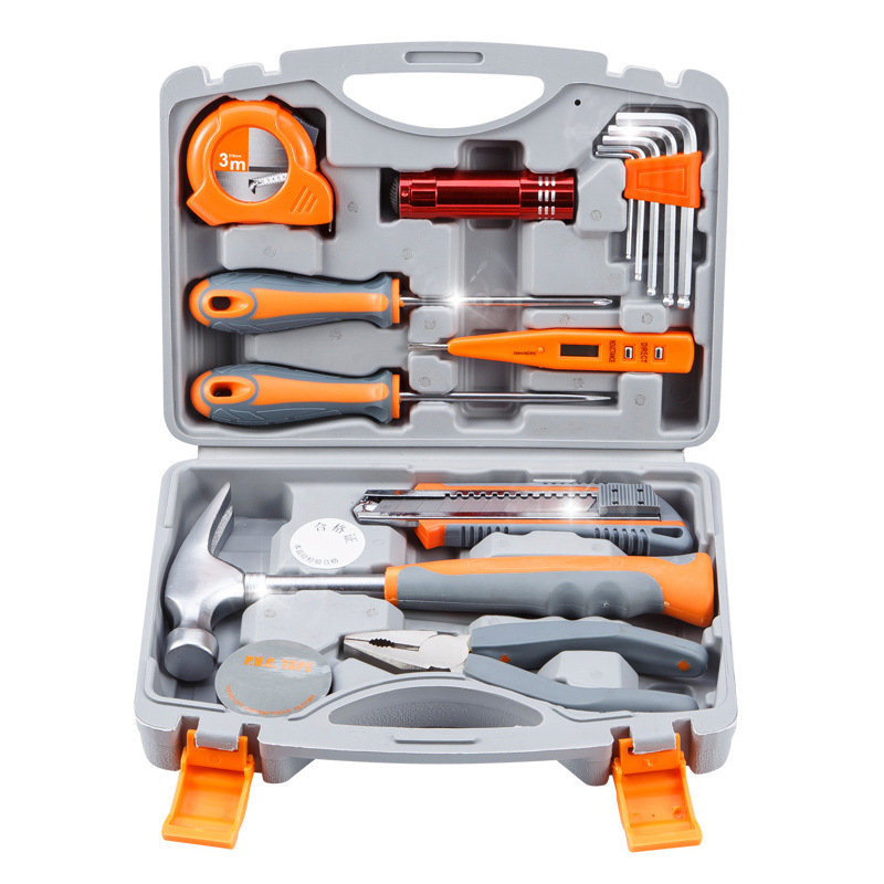 NT-2000B 15 Piece Tool Set-General Household Hand Tool Kit,Auto Repair Tool Set, with Plastic Toolbox Storage Case