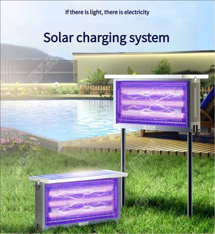 Solar-powered mosquito-killing lamp, outdoor courtyard and garden, outdoor waterproof fly-killing lamp, mosquito-repelling, camping, orchard, insect trapping and killing wonder
