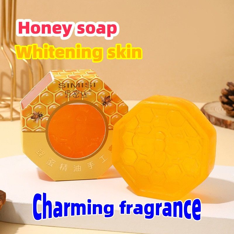 Honey soap, essential oil soap, handmade soap, clean and moisturize CRRSHOP Honey essential oil soap 100g Whitening skin Charming fragrance free shipping