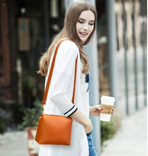 NANO Bags Ladies bags Women Bag Slung Shoulder Bag Four-Piece PU Leather Handbag Polyester Tote Purse Pink 4Pcs/Box