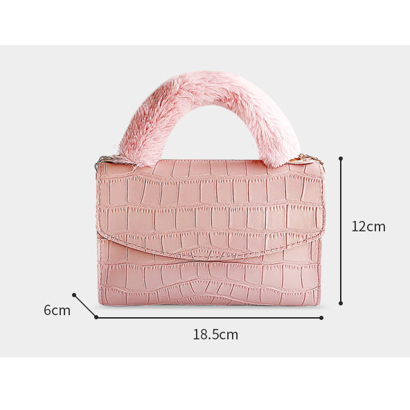 Women Bags Ladies Bag Female Crocodile Pattern Handbag Fashion Solid Color Women Shoulder Bag Brand Tote Plush Handle Wallets