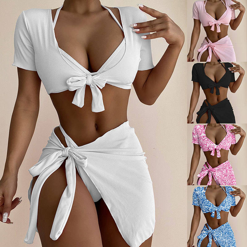 2022 new swimsuit sexy bikini split four-piece female swimsuit