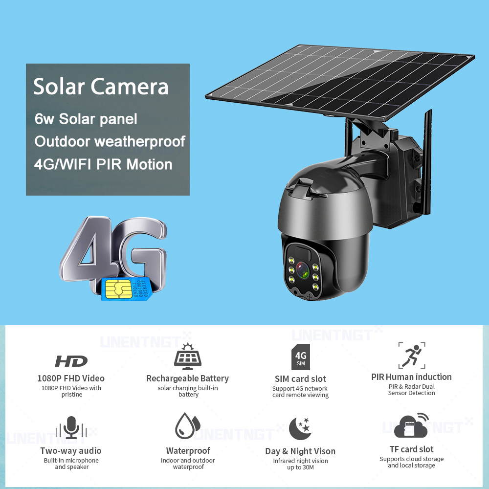 5MP 4G WiFi Solar Powered Camera Outdoor Security Protection CCTV 360 PTZ Smart Home Surveillance Kamera PIR Battery IP Cam