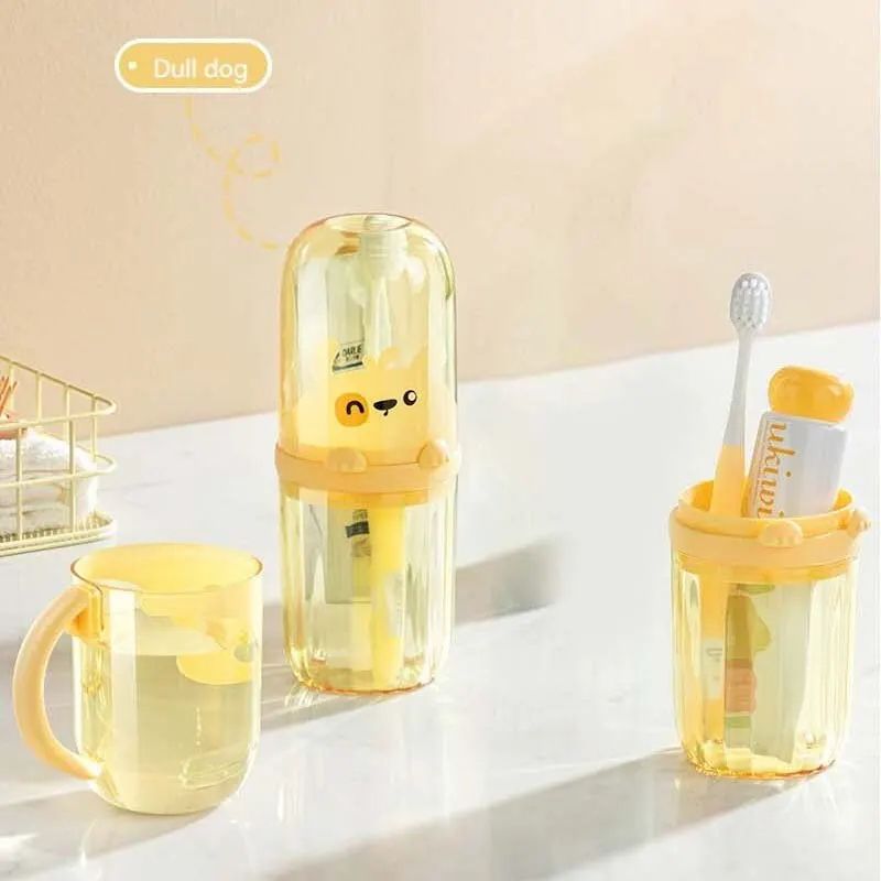 Travel Mouthwash Cup Wash Set Toothbrush Toothpaste Organizer Portable Couple Travel Travel Student Toothbrush Cup