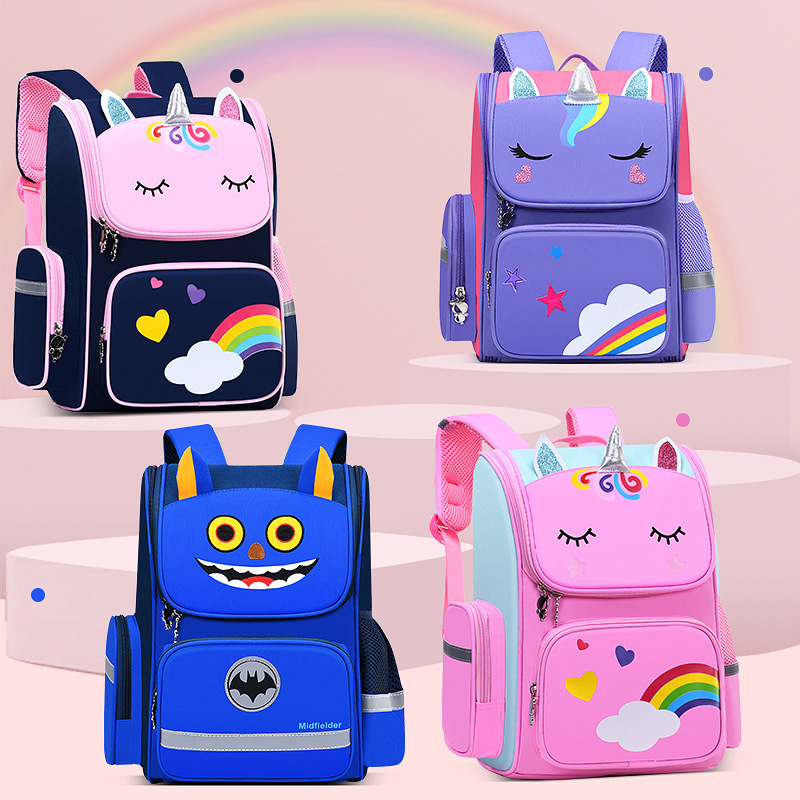 L3001 3D Unicorn Primary School Bags for Girls Cute Waterproof Kids Bag School Student Cartoon Unicorn Girl 6-12 Children Backpack