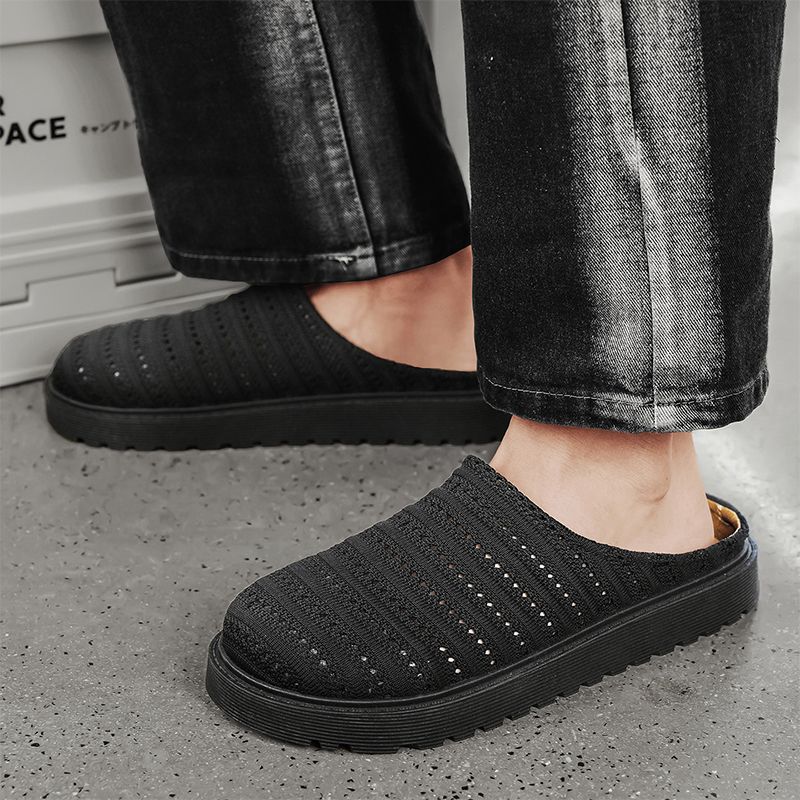 Youth Men Breathable Mesh Shoes Man Fashion Casual Flats Loafers Male Leisure Daily Slip On Footwears For Black