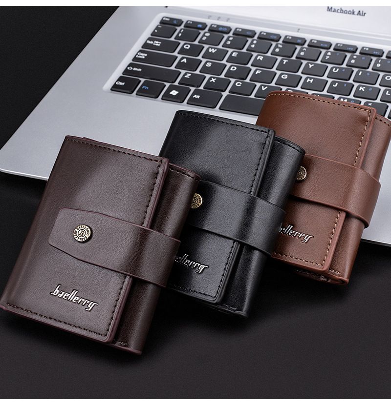 9218 Men's New Business Three Fold Solid Color Wallet Automatic Pop Card Wallet