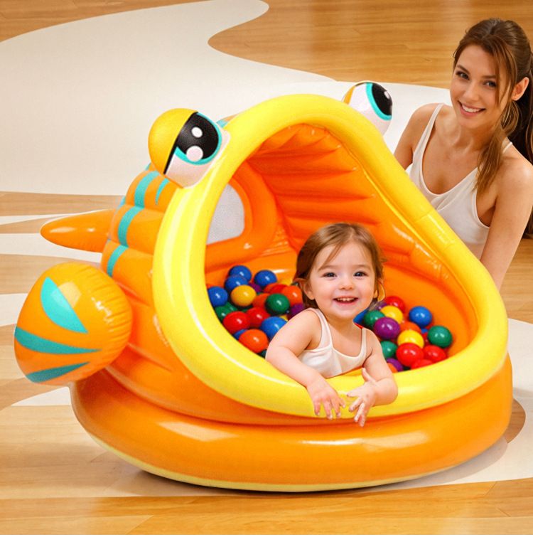 Children's ocean ball pool inflatable castle baby swimming pool fence indoor wave pool home baby toy sharkBigmouth fish