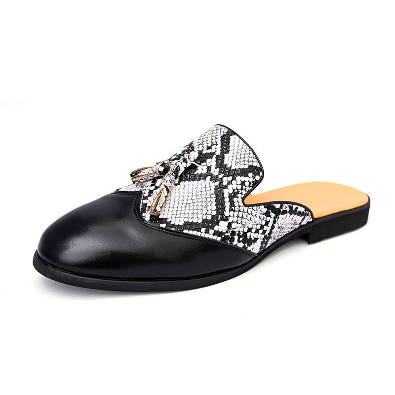 Youth Men Leisure Cool Mules Man Summer Slippers Fashion Casual Leather Loafers Flats Shoes Pu Breathable Slip On Footwears For