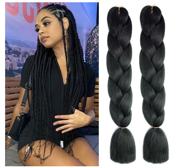 Obaasima Strands OS Ombre Braiding Hair 82" AY1 For African Braid And Rasta / Black