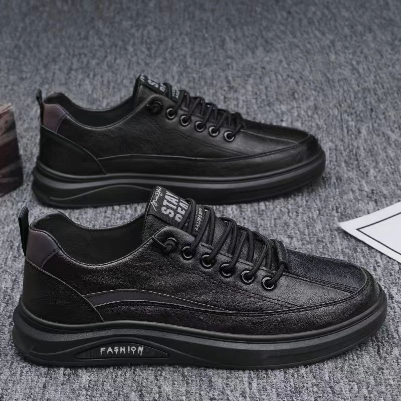 256 Men's Versatile Comfortable Soft-Soled Low-Top Shoes Lace-Up Breathable SneakersBlack on black (single shoes)