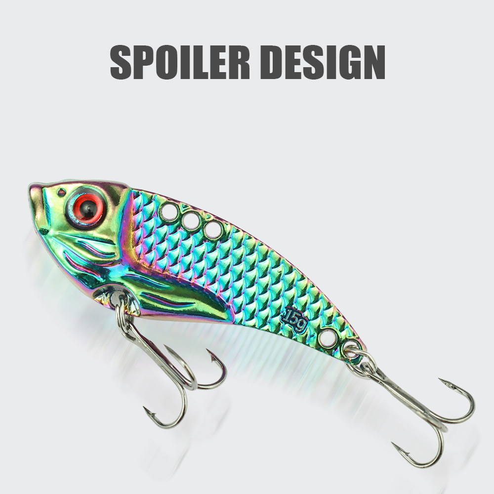 5 Pcs Metal All Water Layer Long Throw Colorful Vibration VIB Sequin Fishing Artificial Bass Bait Special Bait for Tremor Bait