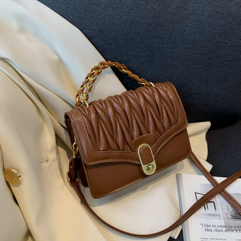 WJ8561 Casual Pu Leather Handbags Simple Wrinkle Crossbody Women Fashion Shoulder Bag