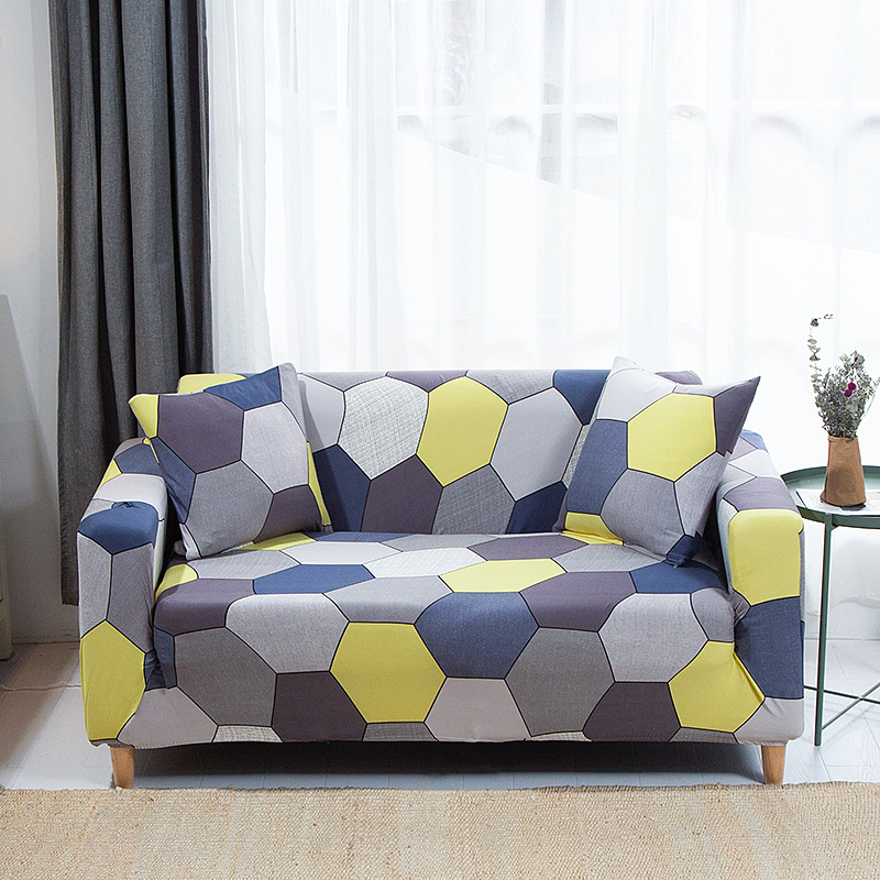 Sofa Slipcover Honeycomb Pattern Couch Cover High Stretch Furniture Protector for Armchair 2-4 Cushion Couch in Living Room for Kids