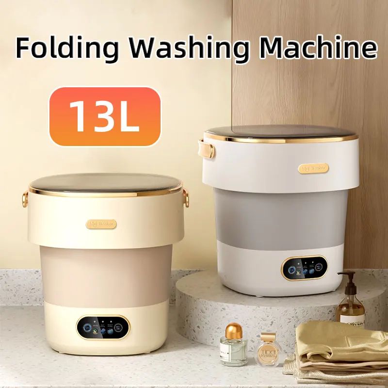 S810 13L Mini Washer,Electric Folding Washing Machine,Portable Semi-Automatic Home Underwear Elution Washer,3 Speed Strong Power